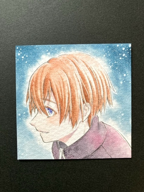 【5.5cm角】カラーイラスト 原画 【透明水彩④】