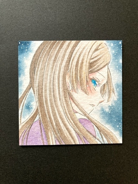 【5.5cm角】カラーイラスト 原画 【透明水彩④】