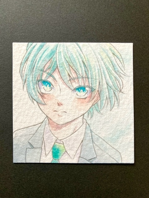 【5.5cm角】カラーイラスト 原画 【透明水彩④】