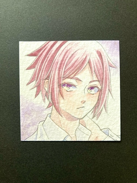 【5.5cm角】カラーイラスト 原画 【透明水彩④】