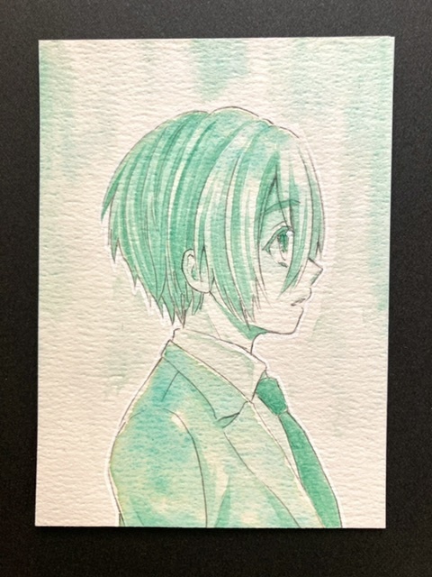 【ATC】単色カラーイラスト 原画 【ホルベイン分離色】