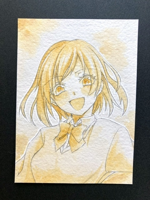 【ATC】単色カラーイラスト 原画 【ホルベイン分離色】