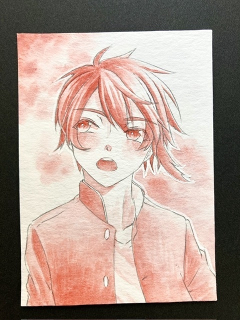 【ATC】単色カラーイラスト 原画 【ホルベイン分離色】