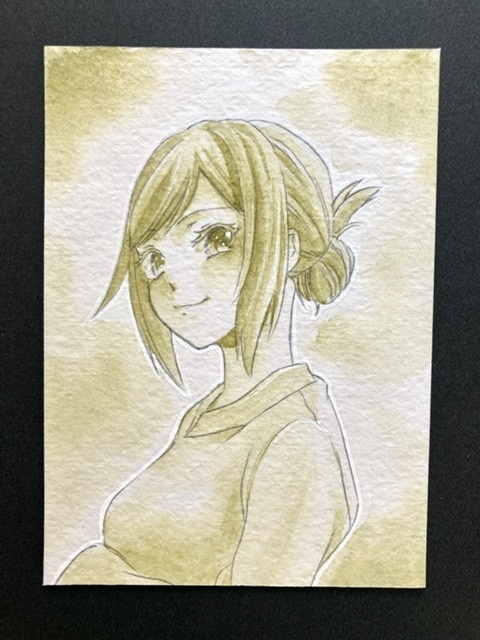 【ATC】単色カラーイラスト 原画 【ホルベイン分離色】