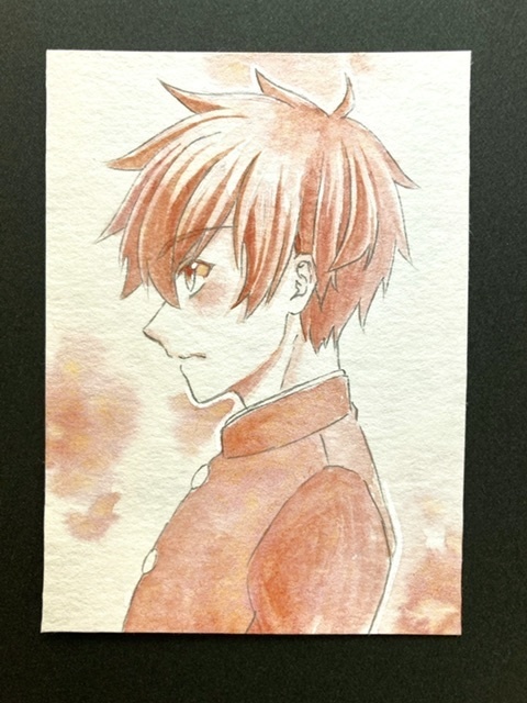 【ATC】単色カラーイラスト 原画 【ホルベイン分離色】