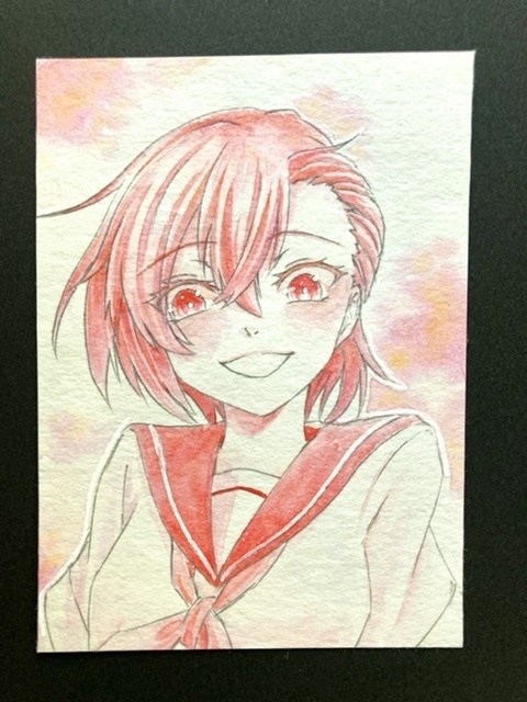 【ATC】単色カラーイラスト 原画 【ホルベイン分離色】