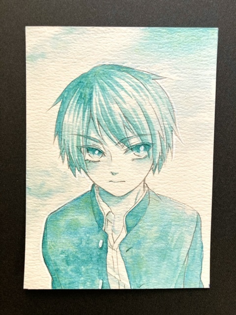 【ATC】単色カラーイラスト 原画 【ホルベイン分離色】