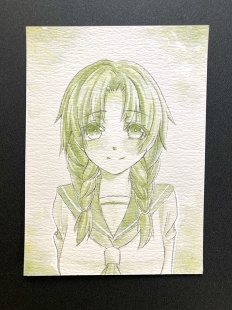 【ATC】単色カラーイラスト 原画 【ホルベイン分離色】