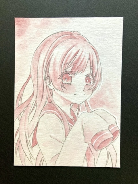 【ATC】単色カラーイラスト 原画 【ホルベイン分離色】