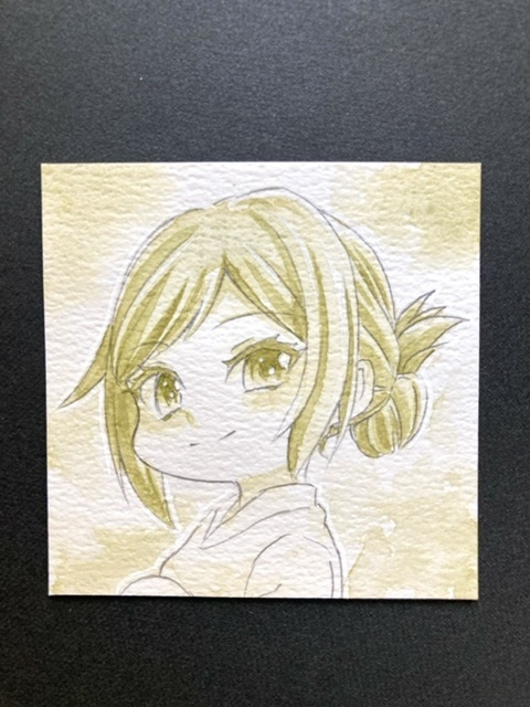 【5.5cm角】単色カラーイラスト 原画 【ホルベイン分離色】