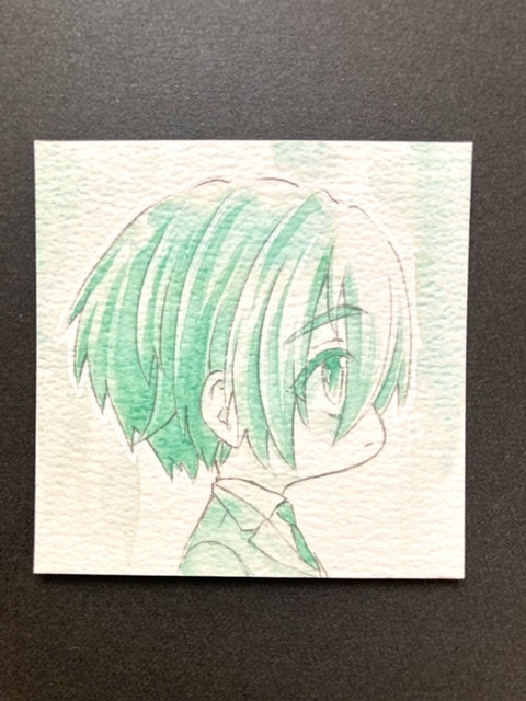 【5.5cm角】単色カラーイラスト 原画 【ホルベイン分離色】