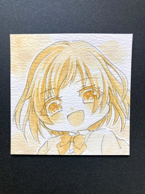 【5.5cm角】単色カラーイラスト 原画 【ホルベイン分離色】