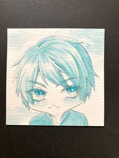 【5.5cm角】単色カラーイラスト 原画 【ホルベイン分離色】