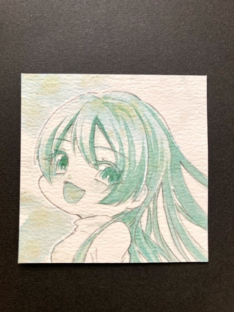 【5.5cm角】単色カラーイラスト 原画 【ホルベイン分離色】