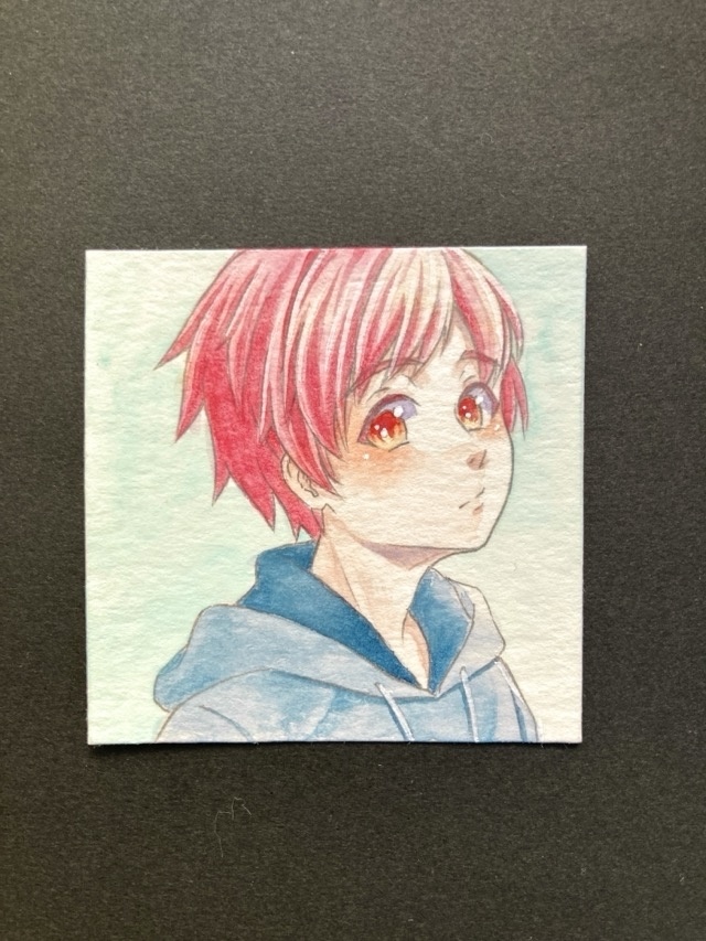 【5.5cm角】カラーイラスト 原画 【透明水彩⑤】