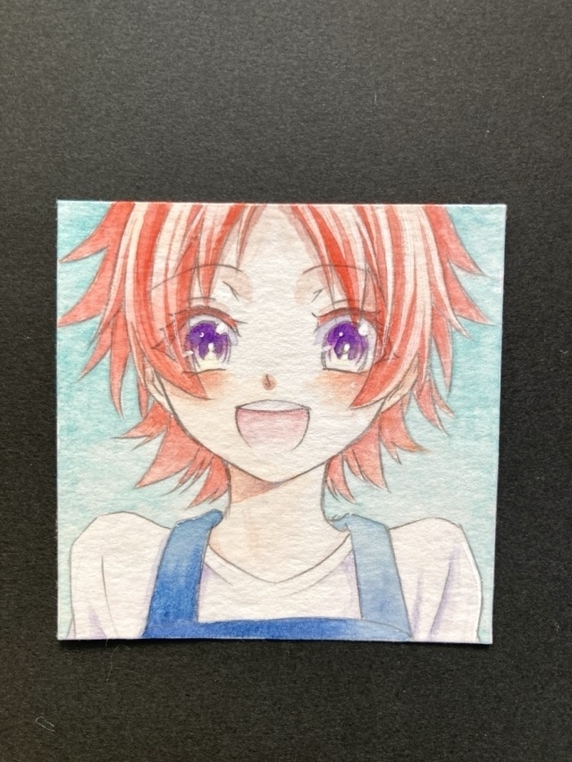 【5.5cm角】カラーイラスト 原画 【透明水彩⑤】