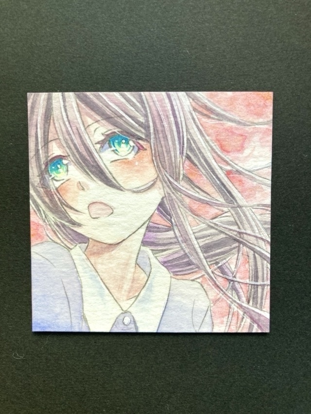 【5.5cm角】カラーイラスト 原画 【透明水彩⑤】