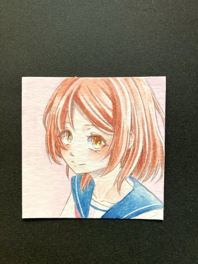 【5.5cm角】カラーイラスト 原画 【透明水彩⑤】