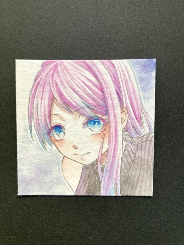 【5.5cm角】カラーイラスト 原画 【透明水彩⑤】