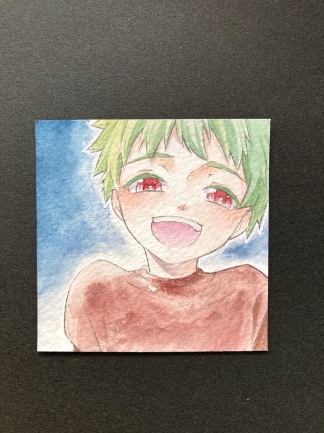 【5.5cm角】カラーイラスト 原画 【透明水彩⑥】