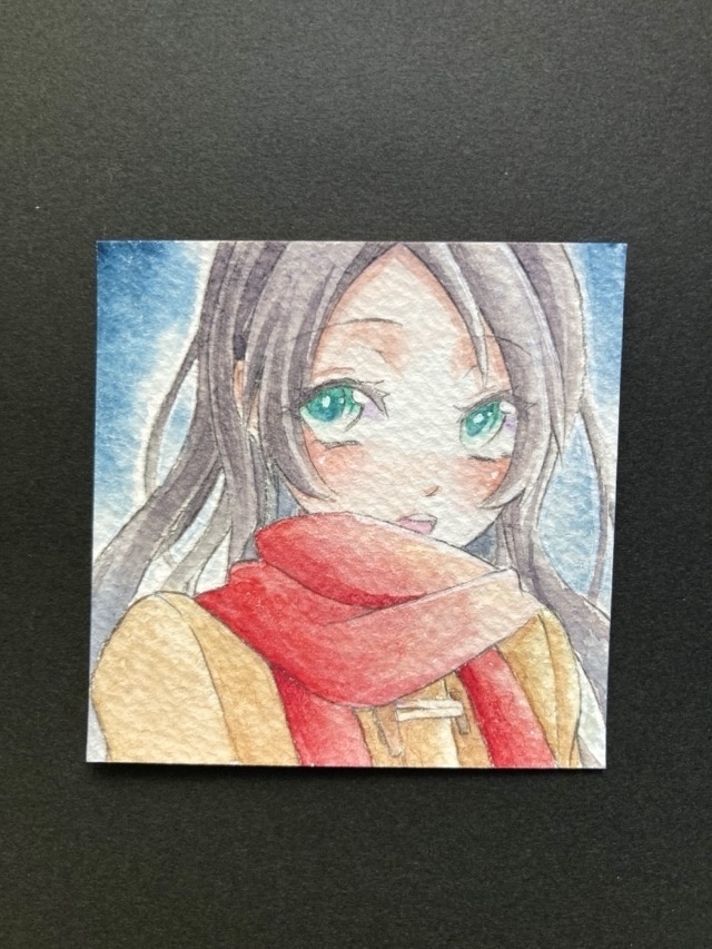 【5.5cm角】カラーイラスト 原画 【透明水彩⑥】