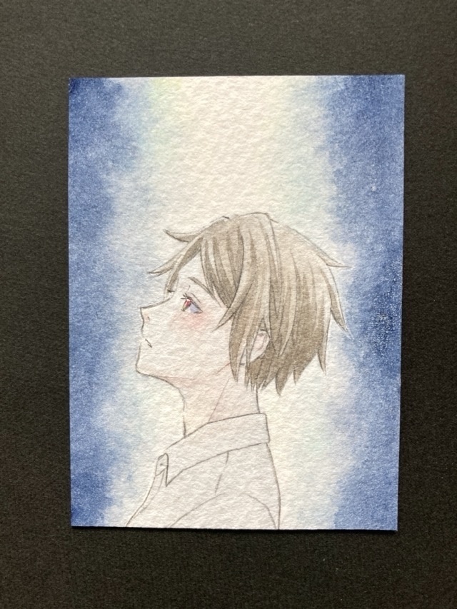 【7.5×5.5cm】 カラーイラスト 原画【透明水彩①】