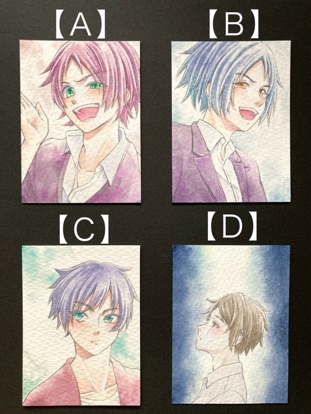 【7.5×5.5cm】 カラーイラスト 原画【透明水彩①】