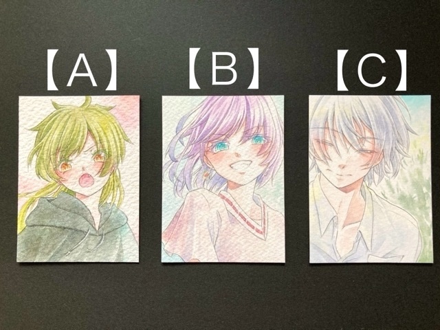 【7.5×5.5cm】 カラーイラスト 原画【透明水彩②】