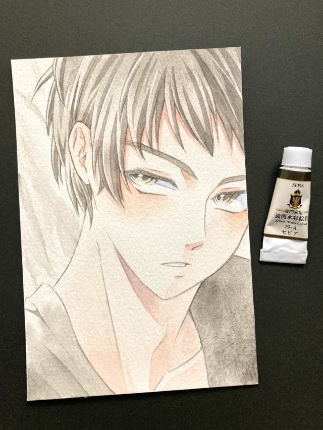 【ポストカード】単色風ドローイング 原画 【水彩 黒】