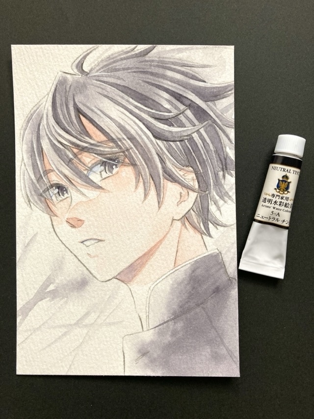 【ポストカード】単色風ドローイング 原画 【水彩 黒】