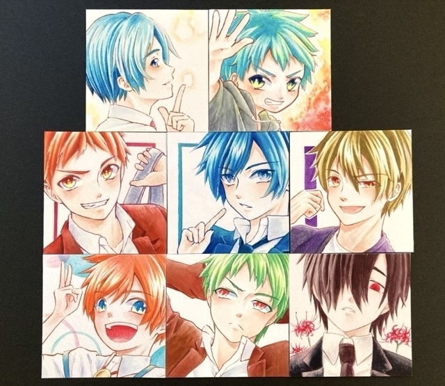 ミニ原画ガチャ 【5.5cm角：カラーインク 男子】