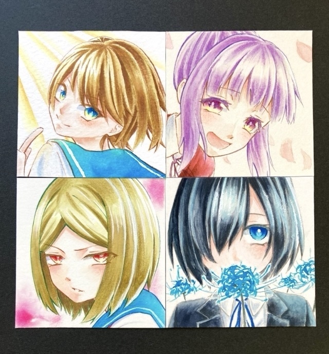 ミニ原画ガチャ 【5.5cm角：カラーインク 女子】