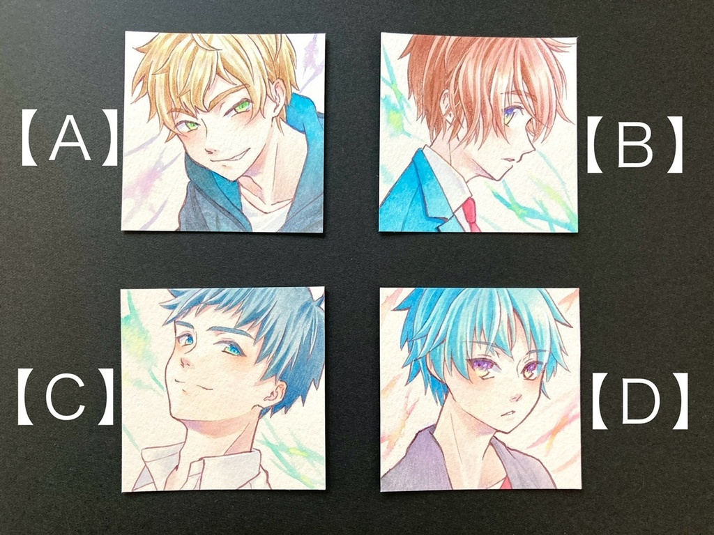 【5.5cm角】カラーイラスト 原画 【カラーインク⑤】