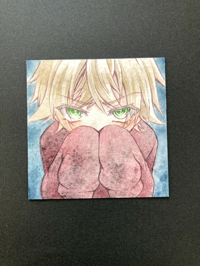 【5.5cm角】カラーイラスト 原画 【透明水彩⑦】