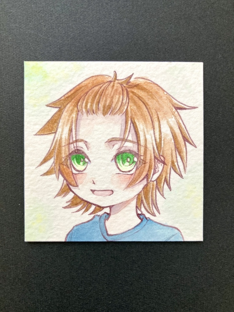 【5.5cm角】カラーイラスト 原画 【透明水彩⑦】