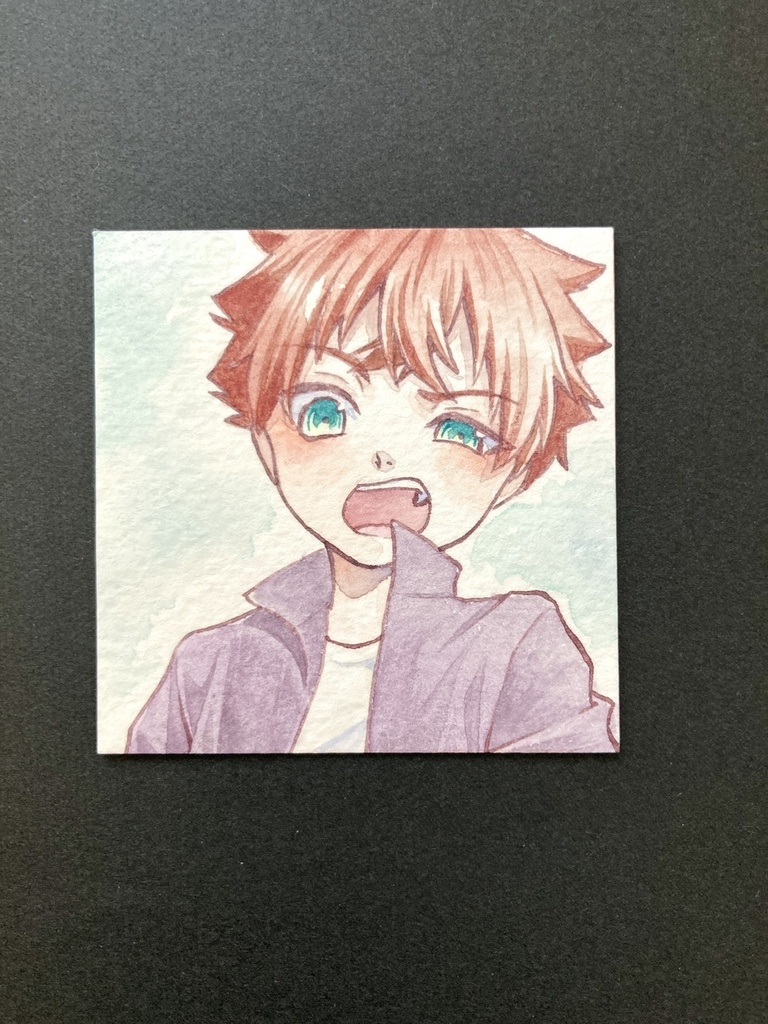 【5.5cm角】カラーイラスト 原画 【透明水彩⑦】