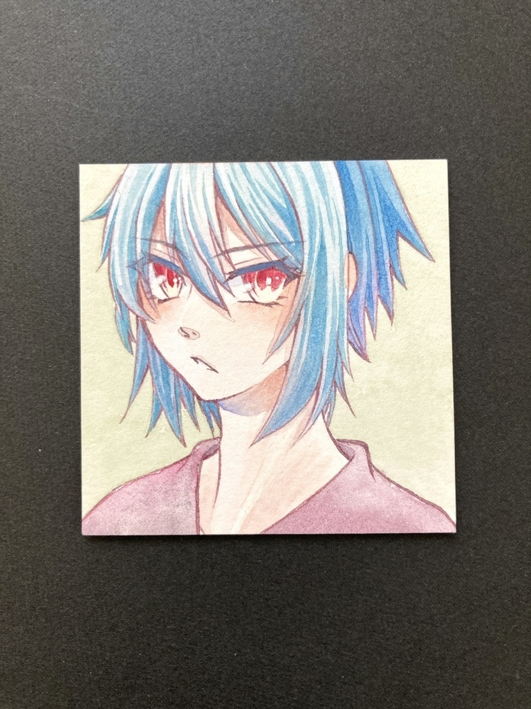 【5.5cm角】カラーイラスト 原画 【透明水彩⑦】