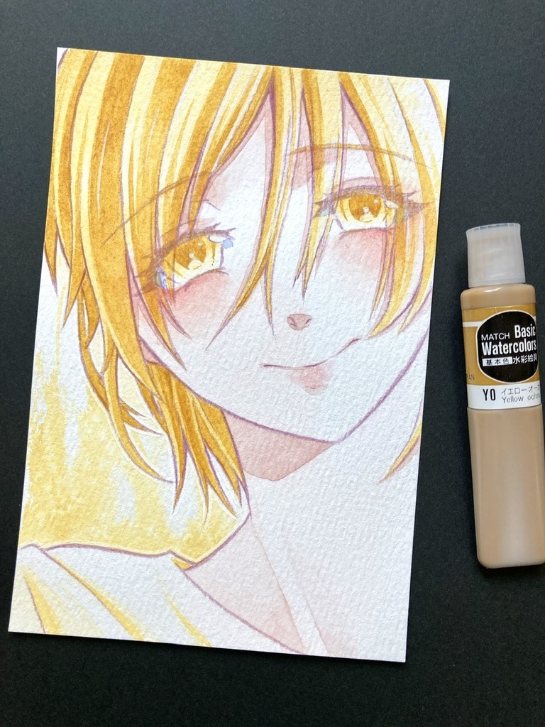 【ポストカード】単色風ドローイング 原画 【水彩 黄土】