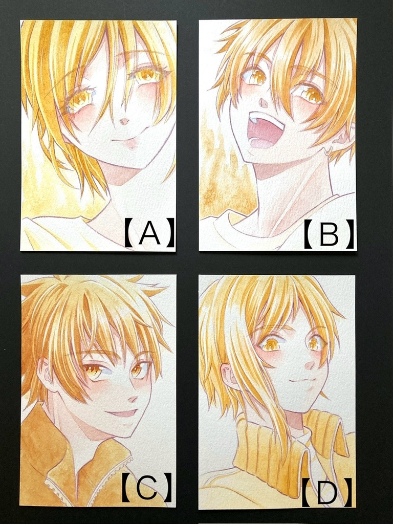 【ポストカード】単色風ドローイング 原画 【水彩 黄土】