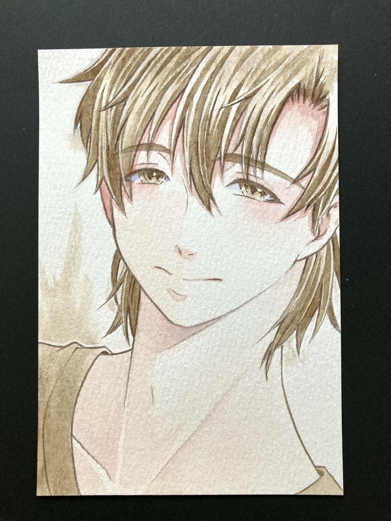 【ポストカード】単色風ドローイング 原画 【水彩 茶】