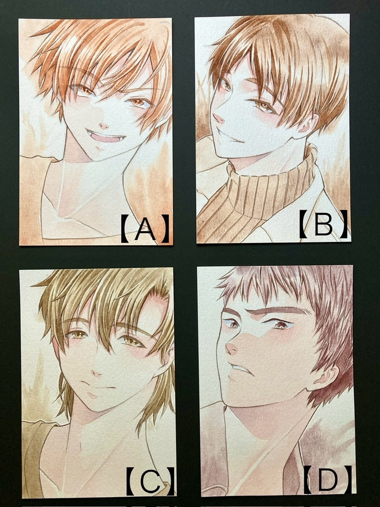 【ポストカード】単色風ドローイング 原画 【水彩 茶】