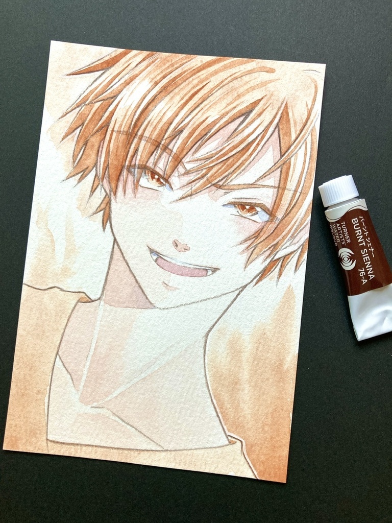 【ポストカード】単色風ドローイング 原画 【水彩 茶】