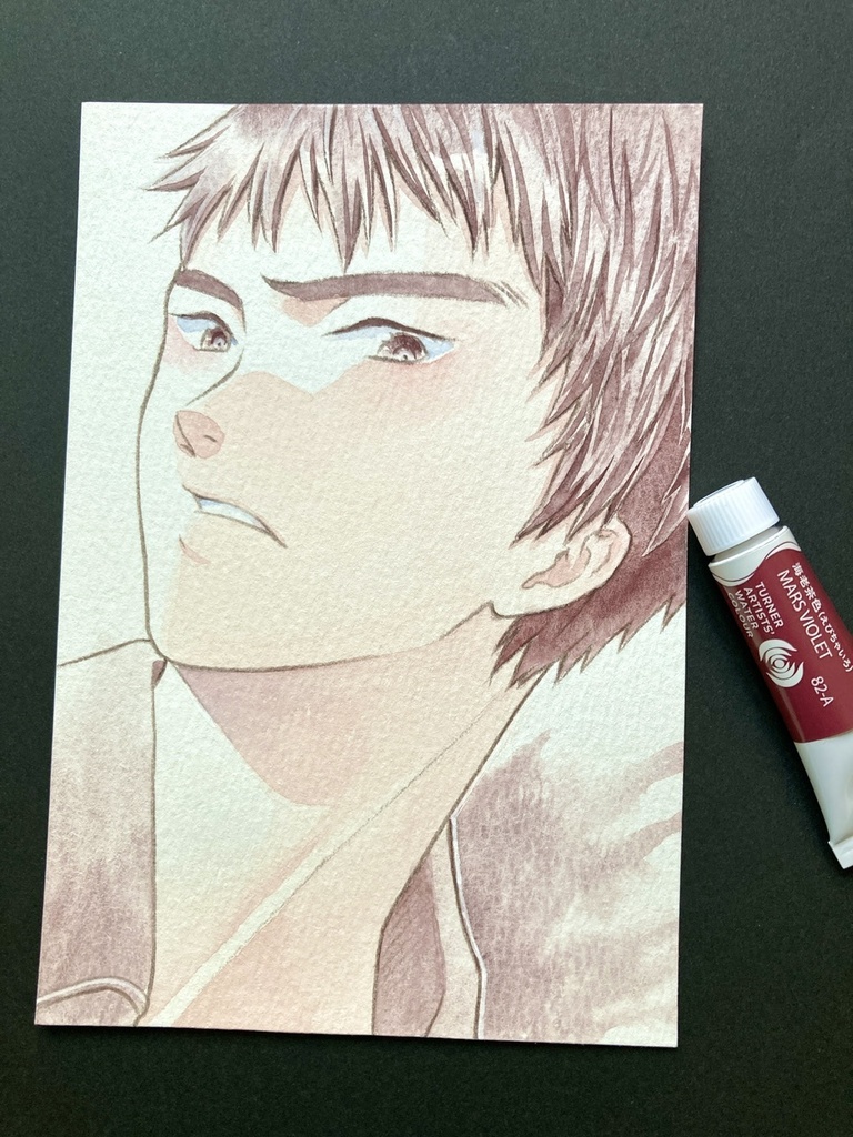 【ポストカード】単色風ドローイング 原画 【水彩 茶】