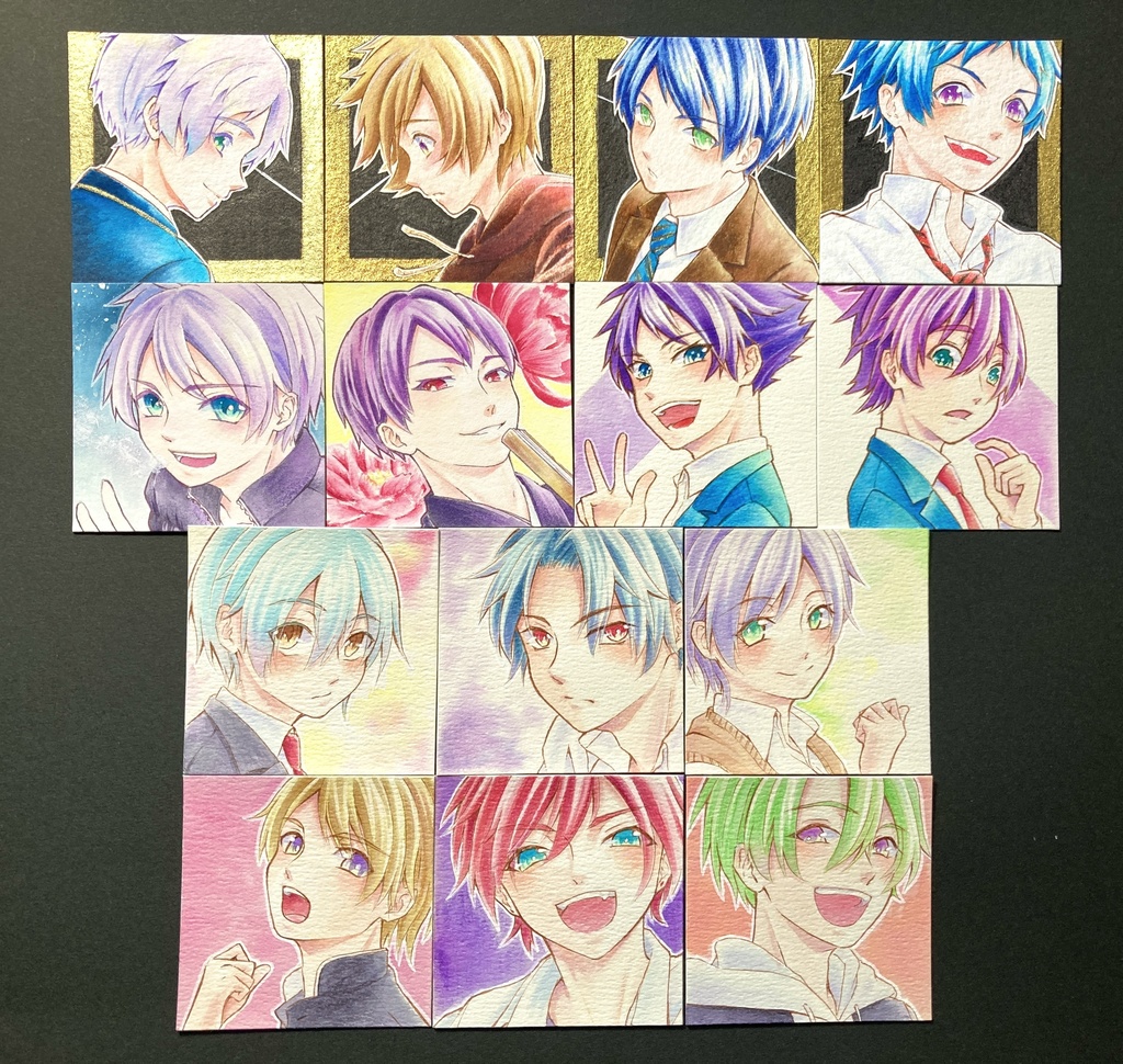 ミニ原画ガチャ 【5.5cm角：カラーインク 男子】