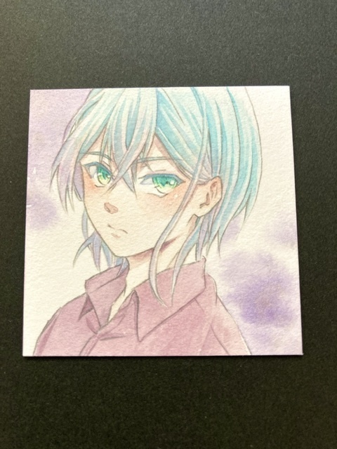 【5.5cm角】カラーイラスト 原画 【透明水彩⑧】