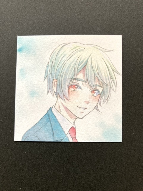 【5.5cm角】カラーイラスト 原画 【透明水彩⑧】