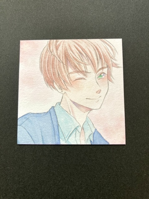 【5.5cm角】カラーイラスト 原画 【透明水彩⑧】