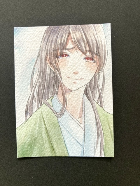 【7.5×5.5cm】 カラーイラスト 原画【透明水彩③】