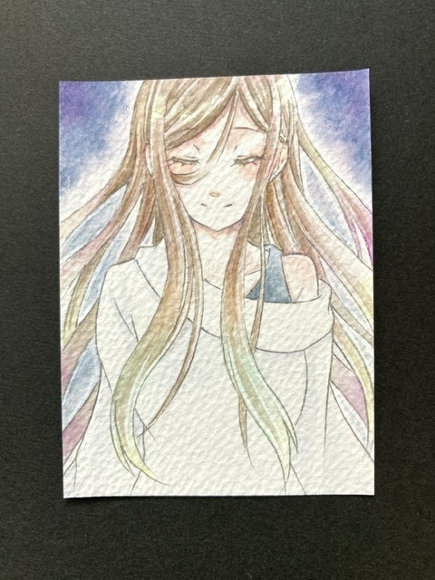 【7.5×5.5cm】 カラーイラスト 原画【透明水彩③】