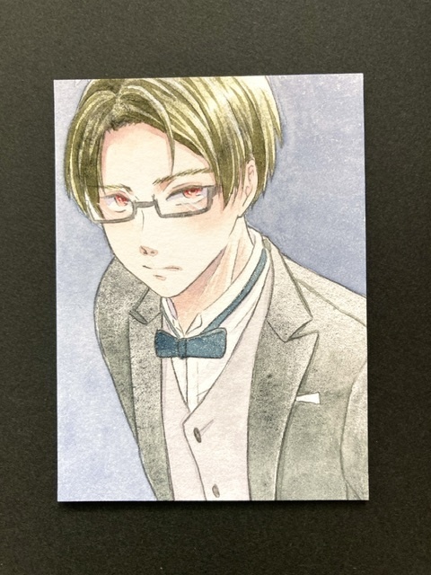【7.5×5.5cm】 カラーイラスト 原画【透明水彩④】